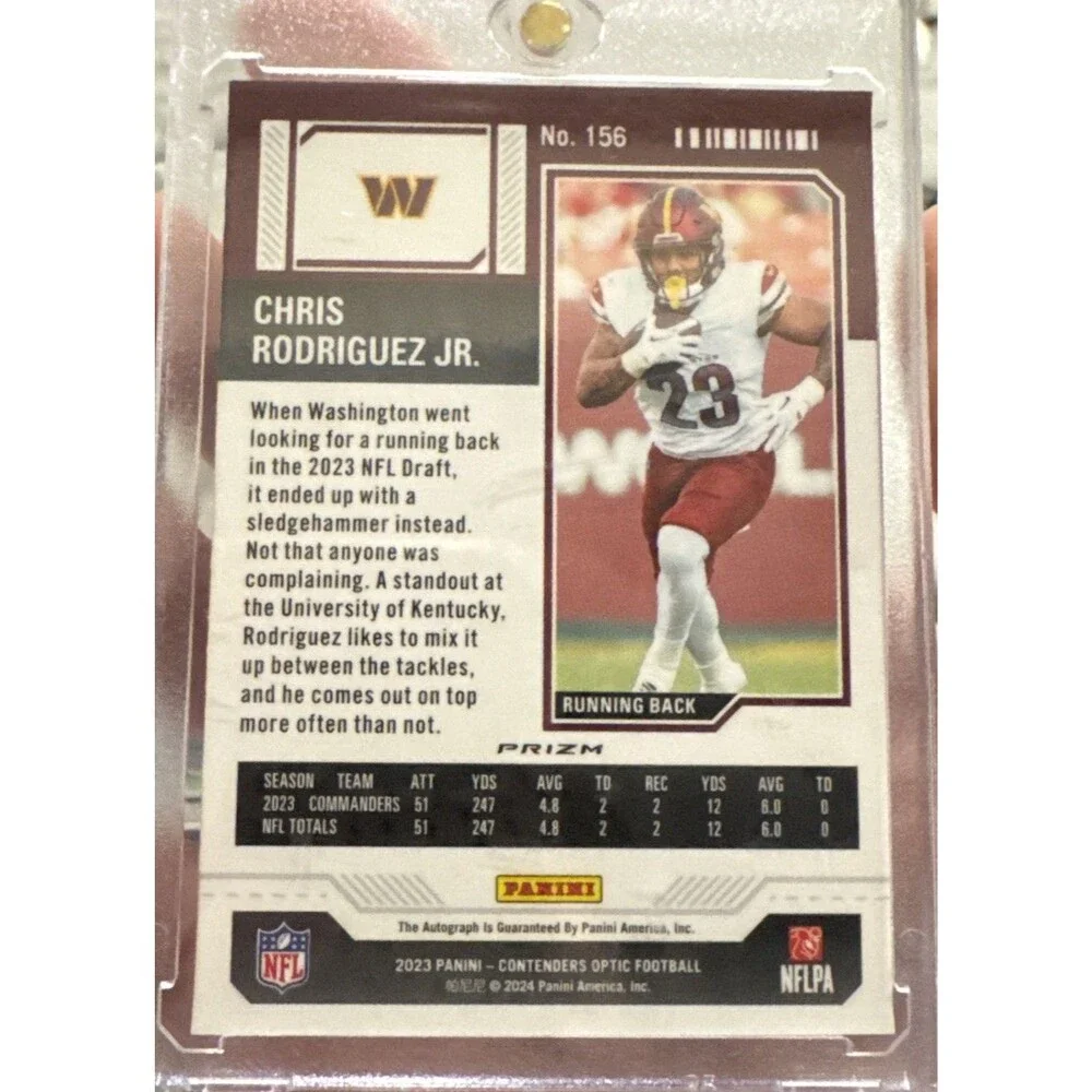 2023 Panini Contenders Optic - Rookie Ticket Autographs Chris Rodriguez Jr. #156